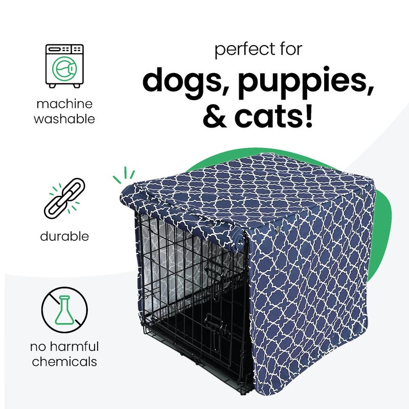 Molly Mutt Romeo & Juliet Dog Crate Cover, 100% Cotton Canvas Cover with 2 Roll-Up Panels, Ideal for Dog or Cat Crate, Durable, Washable, and Free of Harmful Chemicals, 30" x 21" x 24" - Image 3